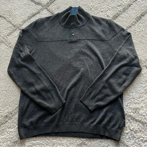 Ted Baker wool sweater gray 1/4 button XXL